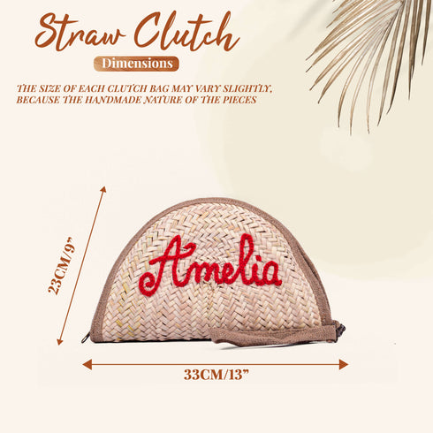 Personalized Bride Bag - Beach Bag - Straw Clutch - Custom Gift